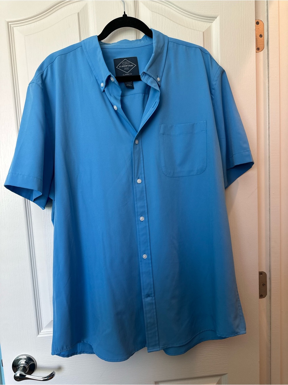 St. John's Bay Blue Short-Sleeve Button-Up Shirt